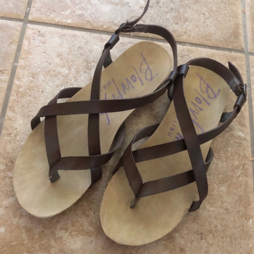 Blowfish Malibu Brown Leather Sandals